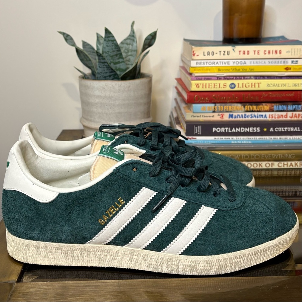Adidas Green and White gazelle